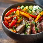 Easy High Protein Steak Fajita Bowl First Image
