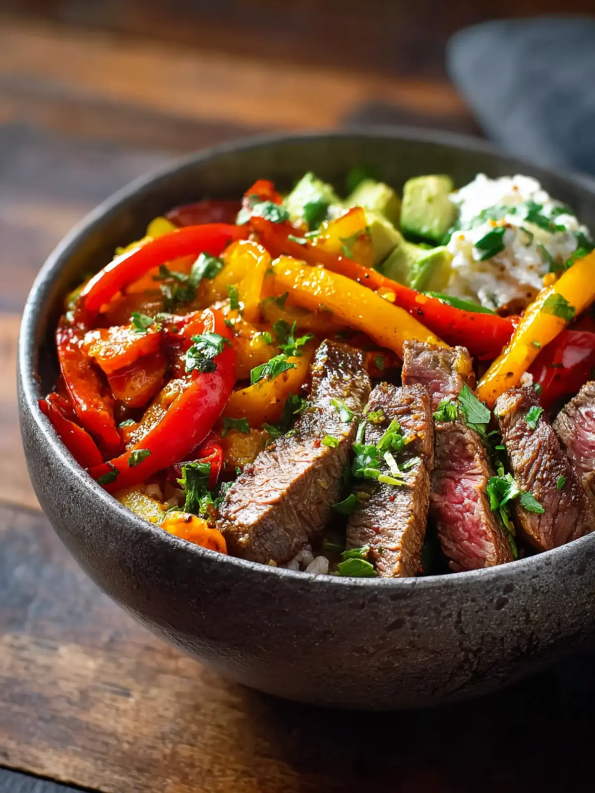 Easy High Protein Steak Fajita Bowl First Image