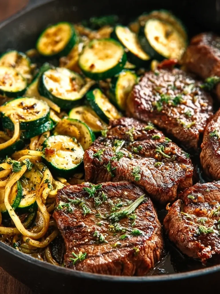 Flavor-Packed Garlic Butter Steak with Zucchini Recipe First Image