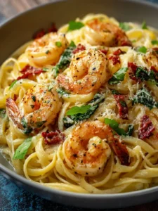 Creamy Garlic Shrimp Pasta First Image