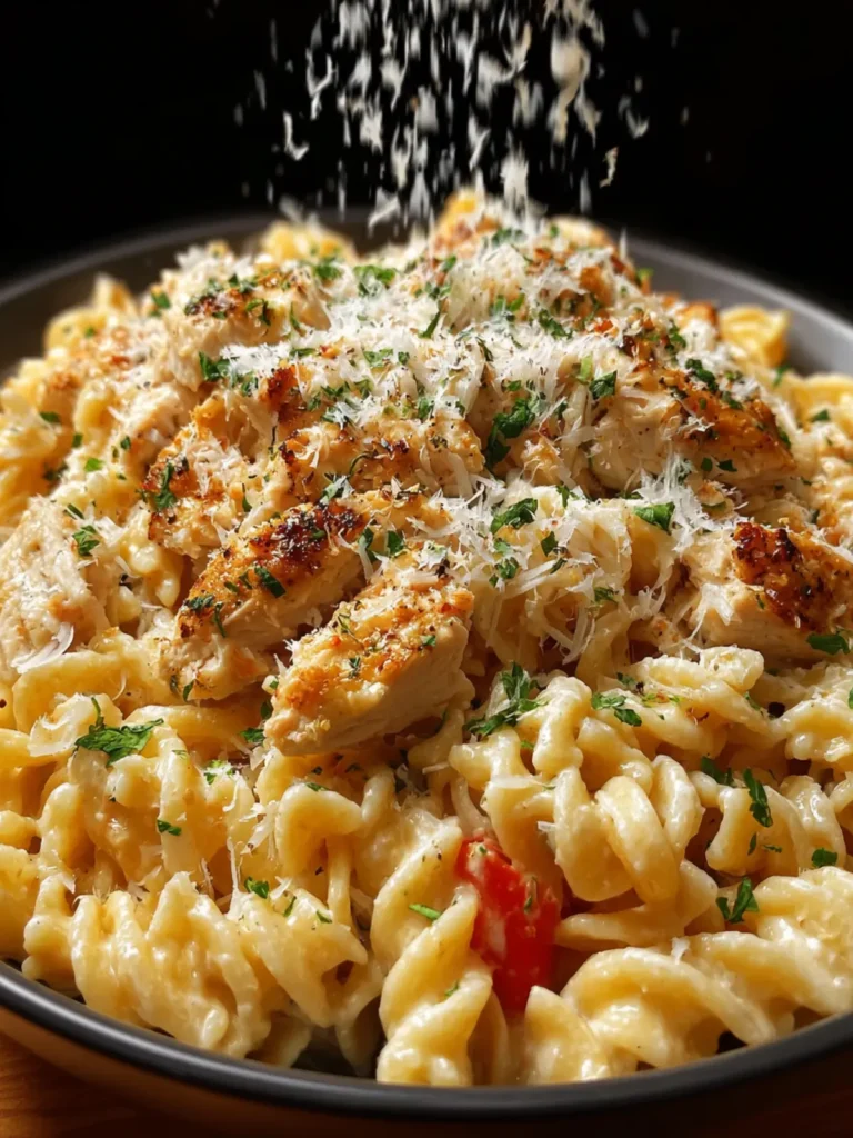 Crockpot Garlic Parmesan Chicken Pasta First Image