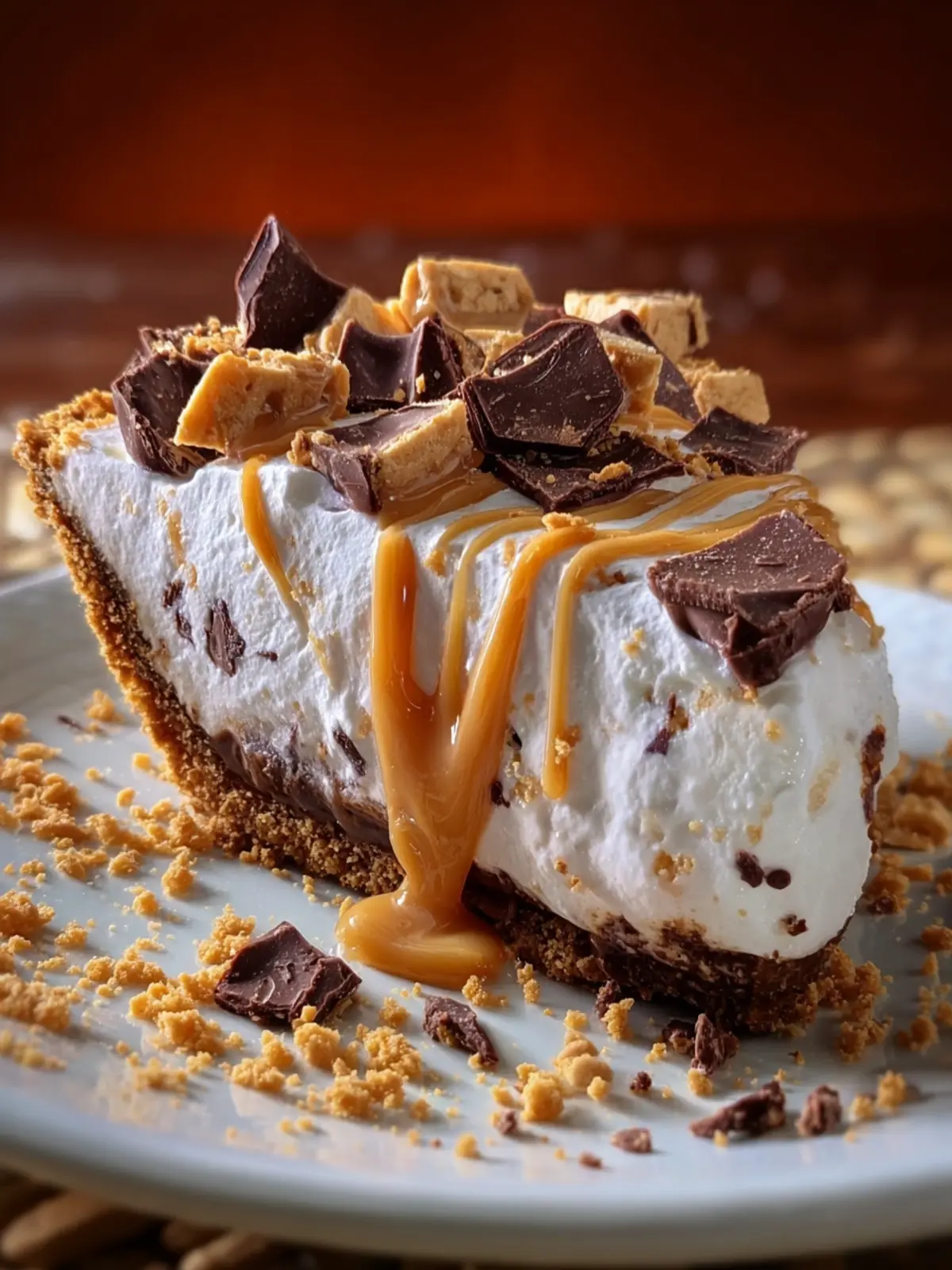 Peanut Butter Butterfinger Cream Cheese Pie First Image