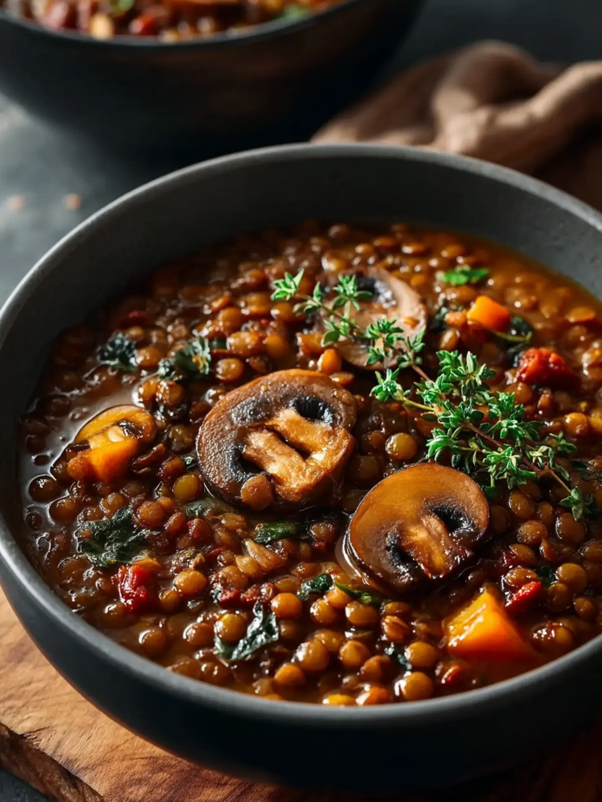 Vegan Lentil Mushroom Stew First Image