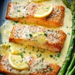 Baked Salmon with Lemon Butter Cream Sauce First Image