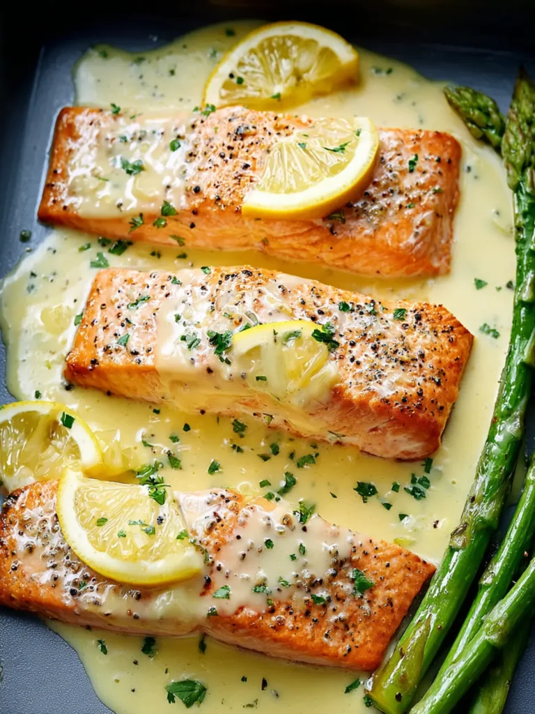 Baked Salmon with Lemon Butter Cream Sauce First Image