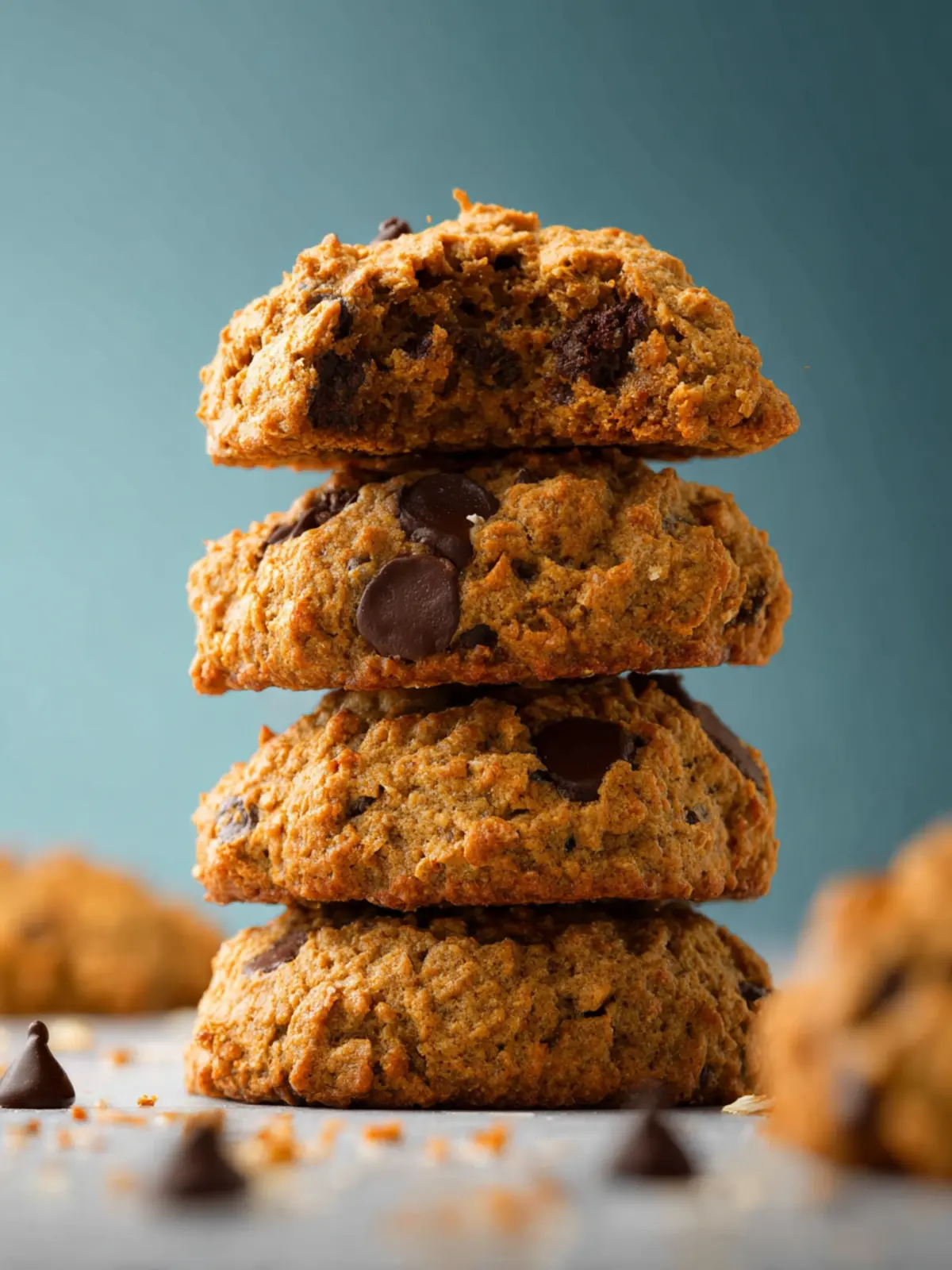 Soft Vegan Oatmeal Chocolate Chip Cookies First Image