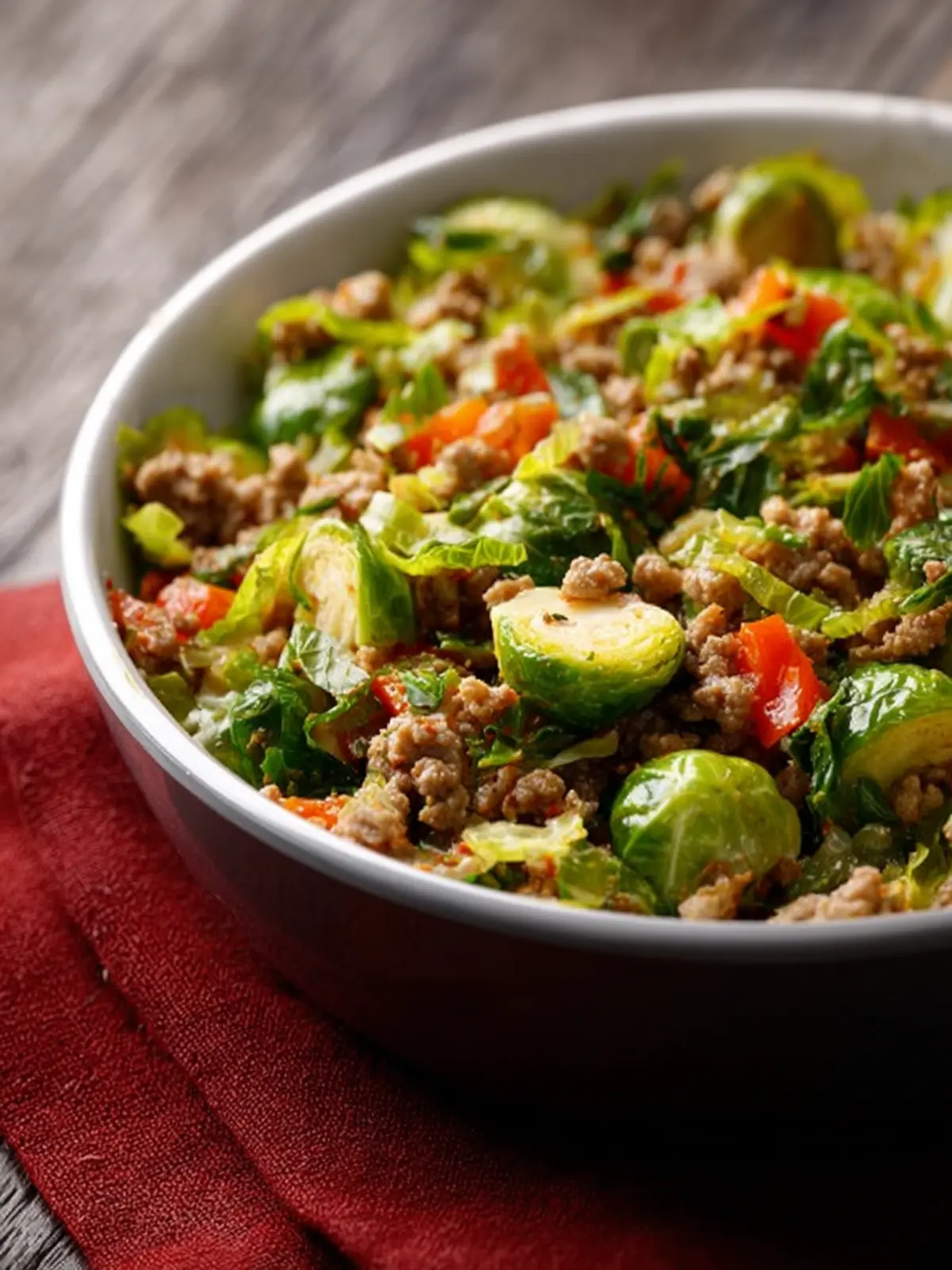 Brussels Sprouts Ground Turkey Skillet First Image
