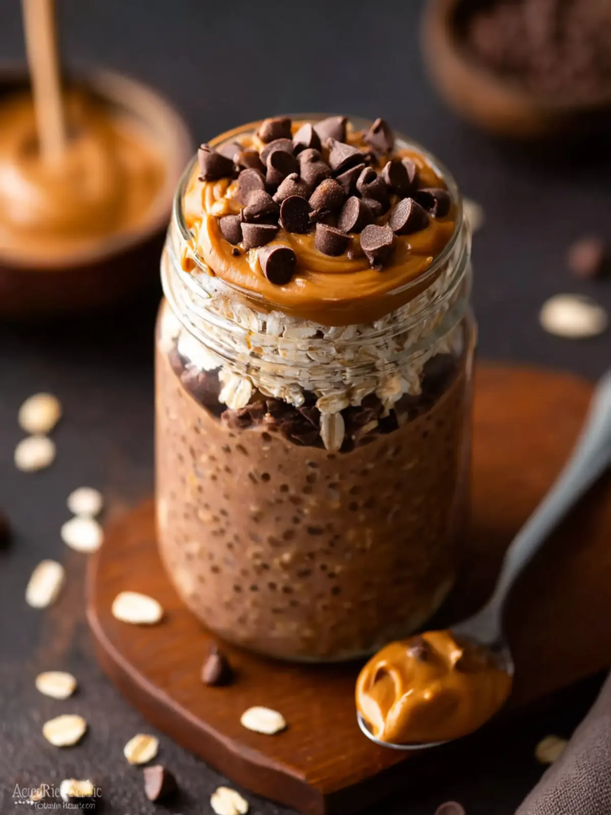 Chocolate Peanut Butter Overnight Oats First Image