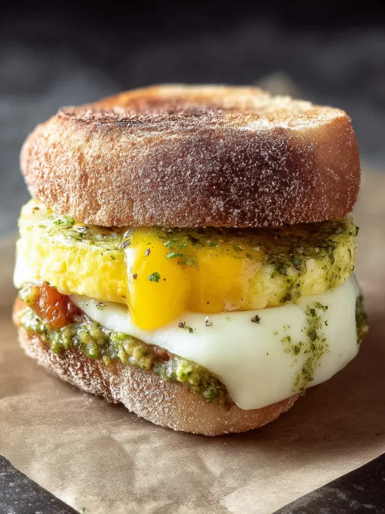 Pesto Egg Sandwich with Melty Mozzarella, Meal Prep First Image