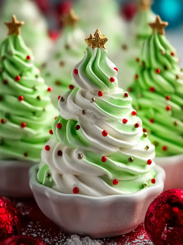Christmas Tree Meringue Cookies First Image