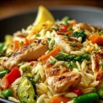 Lemon Chicken & Veggie Orzo Stir Fry First Image
