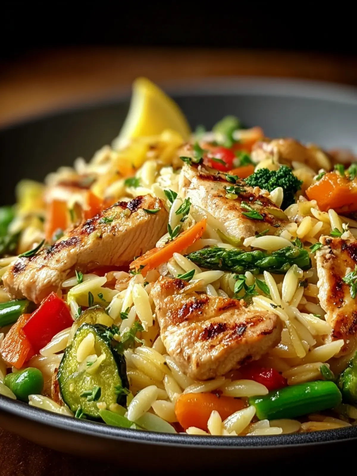 Lemon Chicken & Veggie Orzo Stir Fry First Image