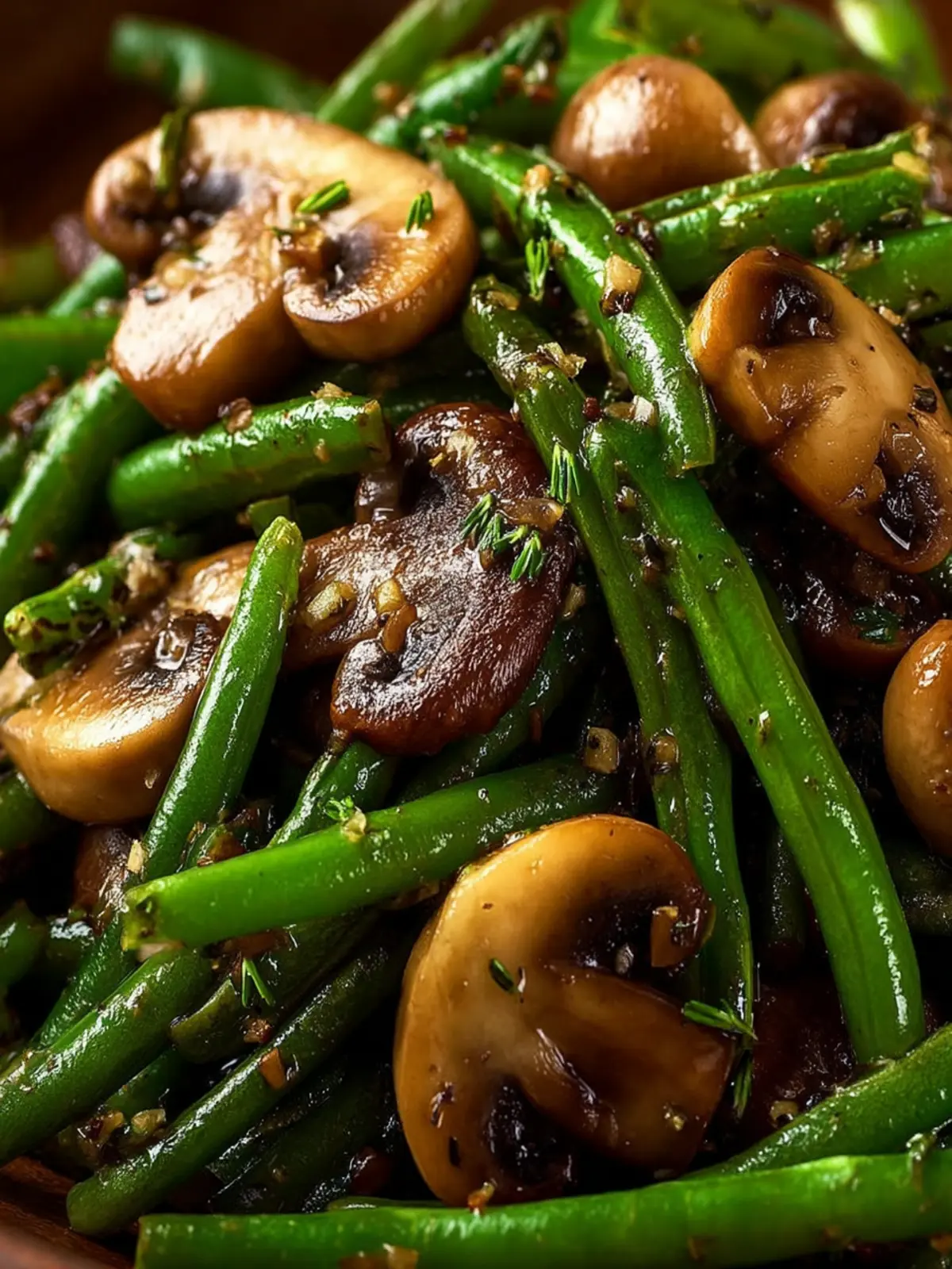 Garlic Butter Sautéed Green Beans and Mushrooms First Image