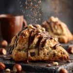 Mocha Glazed Chocolate Chip Hazelnut Scones First Image